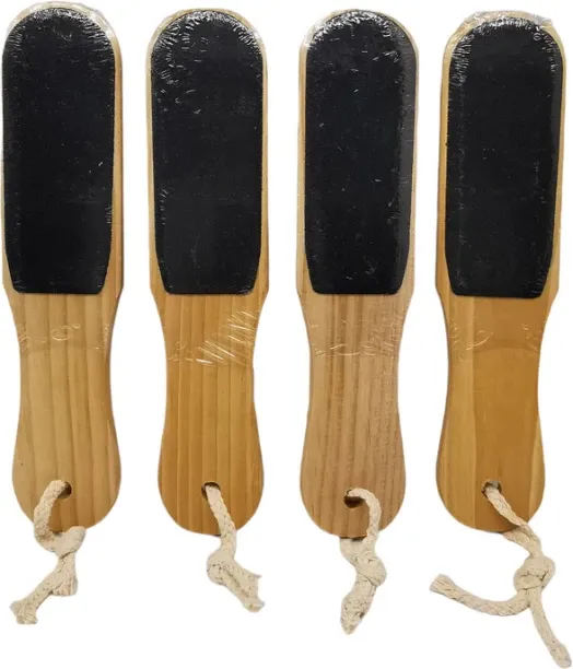 MiMi World 4 Piece Double Sided Wooden Handle Foot File Single Sided Hoof Rasp File