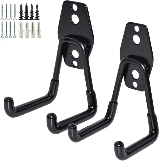ZHY 2 Pack Garage Storage Utility Hooks，Garage Garden Tool Organizer，Steel Wall Mount Hooks, Garden…