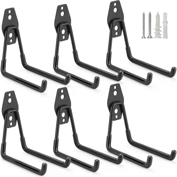 Banglii 6 Pack Garage Hooks Heavy Duty Storage Organizer Wall Mount Power and Garden Tool Hangers, …