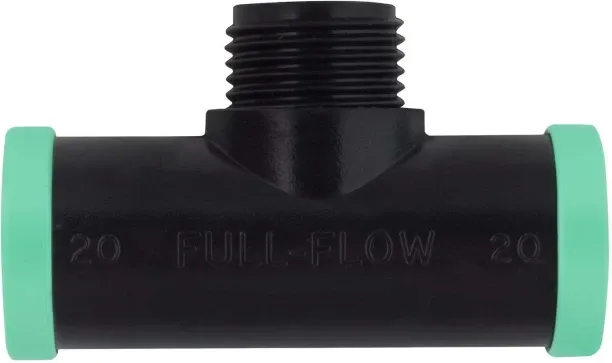 Ideal Gardenware Full Flow Male Combi Teepiece 20mmx1/2" Hose Connector