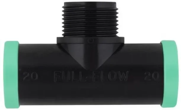 Ideal Gardenware Full Flow Male Combi Teepiece 20mmx3/4" Hose Connector