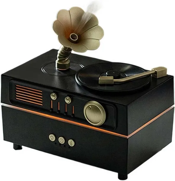 Bloo Sound Box Retro gramophone humidifier,LED night light, with remote control, automatic shutdown…