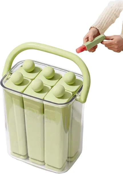 Duomi Twist-Release Ice Stick Tray with Storage Box - 6-Cavity Reusable Silicone Mold for Cocktails…