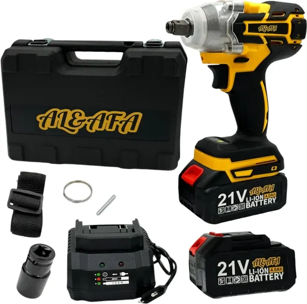 alnafa Alnafa7 Pc Wireless Impact Wrench Set, 2 Batteries, Charging Dock & Case Cordless Impact Wre…