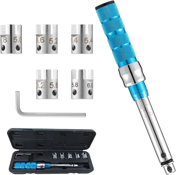 BOWENSTORE Ratchet Torque Wrench, 2-10NM Spoke Torque Wrench with 5 Interchangeable Heads, Multi-Fu…