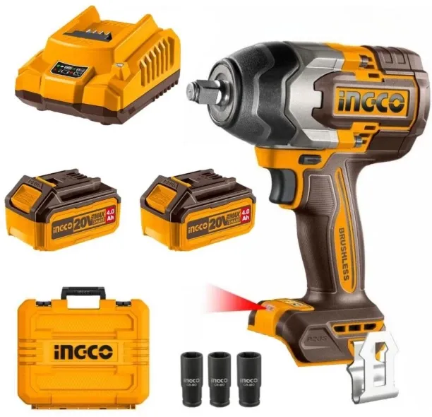 Ingco Cordless Impact Wrench 850Nm 20V Kit Cordless Impact Wrench