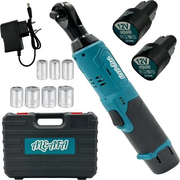 Alnafa Al&Afa Cordless Power Ratchet Wrench Set With 2 Battery Packs & 7 Sockets Cordless Impact Wr…