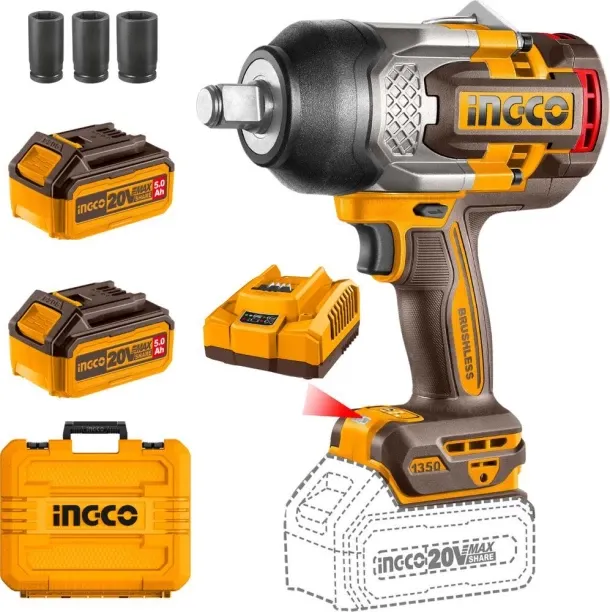 Ingco Cordless Impact Wrench 1350Nm 20V Cordless Impact Wrench