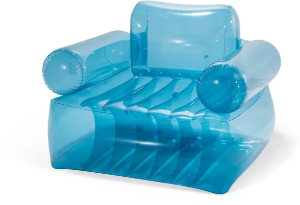 Intex Transparent Blue Inflatable Armchair PVC 1 Seater Inflatable Sofa