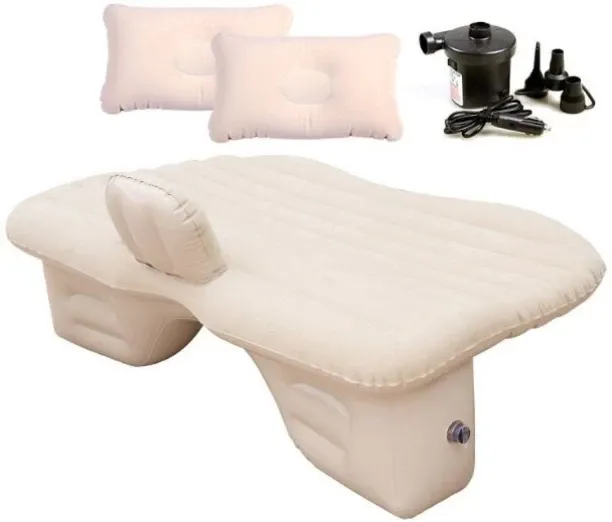 Click2Buy Portable Luxury Flannel Car Air Bed Inflatable Mattress NA 3 Seater Inflatable Sofa