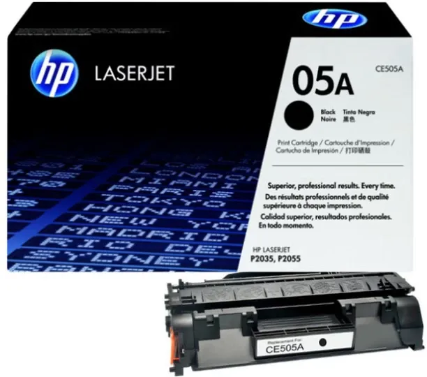 HP Genuine CE505A 05A Print Cartridge (2,300 pages) Black Ink Toner Powder