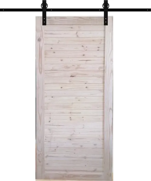 SA Barn Doors Buyable Horizontal Slat Barn Door- Interior Barn Sliding Door Including Mechanism Int…
