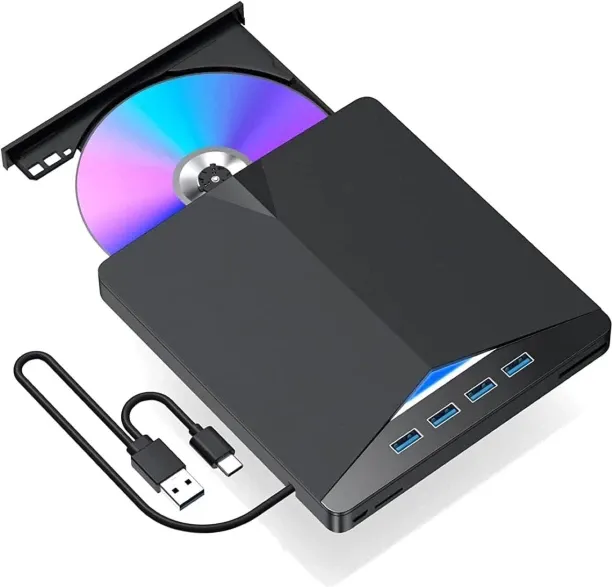 WEIWEISTORE Portable External CD/DVD Drive for Laptop, 7 in1 USB 3.0 CD/DVD Player Burner Reader Wr…
