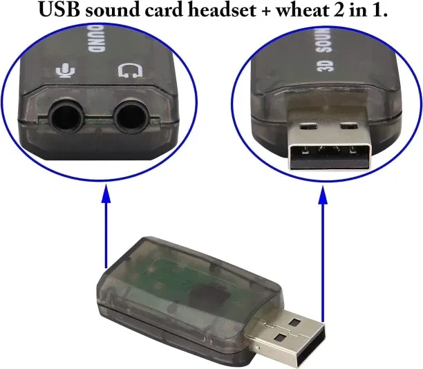 Fariedl Sound Card,External 5.1 USB Stereo Sound Card USB 2.0 to 3D Audio Sound Card Adapter Virtua…