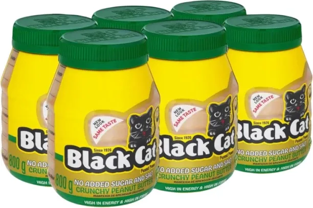 Black Cat Crunchy Peanut Butter 800g (No Sugar No Salt) - Nutritious, Crunchy Peanut Butter; Protei…