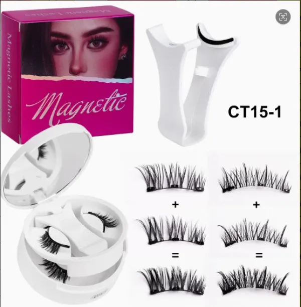 spark Magnetic Eyelashes 1 Pair Reusable Magnetic Eyelashes with Applicator No Glue Needed Eyelashe…