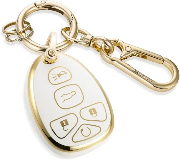 Junxidz for Chevy Key Fob Cover with Upgraded Anti loss Durable Metal Keychain, Fashionable Soft Ca…