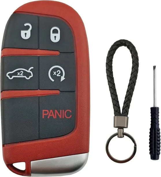 Junxidz Key Fob Cover Case Shell Replacement Fits for Jeep Grand Cherokee Compass Dodge Dart Durang…