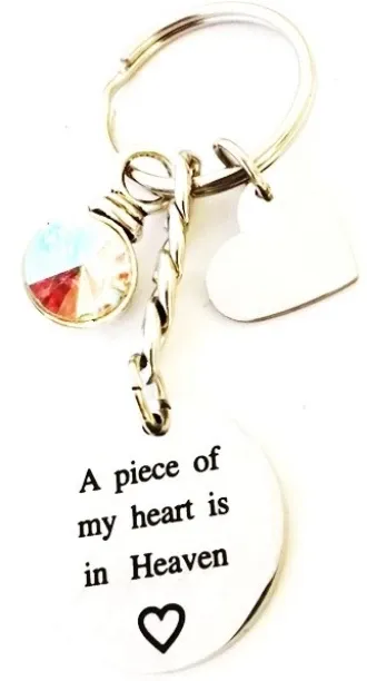 Remembrance Key "A Piece of my Heart is in Heaven" Keychain Key Chain