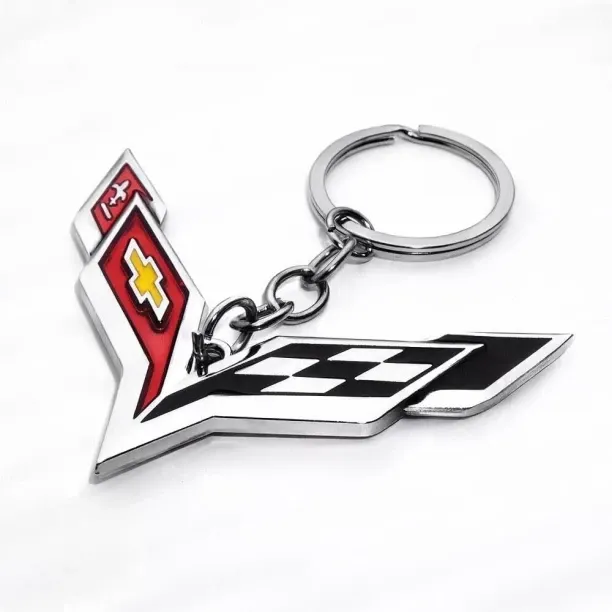 Junxidz 1Pc 3D Cross Flags Logo Car Home Alloy Key Chain Fob Ring Gift Decoration Accessories Chrom…