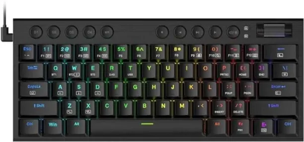 Redragon Noctis 61Key Red Switch RGB Low Profile Gaming Mechanical Gaming Keyboard