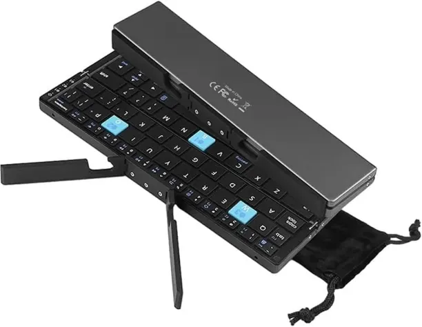 Wagu drum Mini Bluetooth Foldable Keyboard Silent, Rechargeable, Aluminum Alloy Housing and Portabl…
