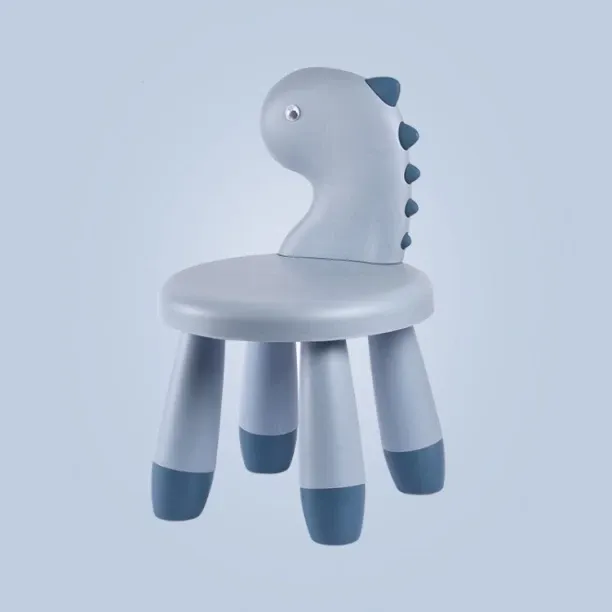 iKids Dinosaur Stool Chair | Blue Plastic Stool