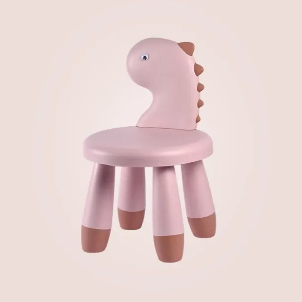 iKids Dinosaur Stool Chair | Pink Plastic Stool