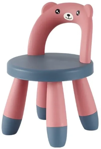 iKids Bear Stool Chair | Pink Plastic Stool