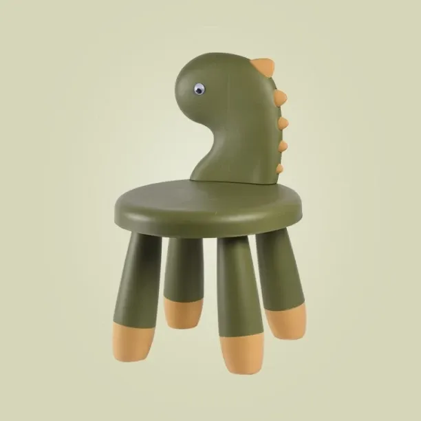 iKids Dinosaur Stool Chair | Green Plastic Stool