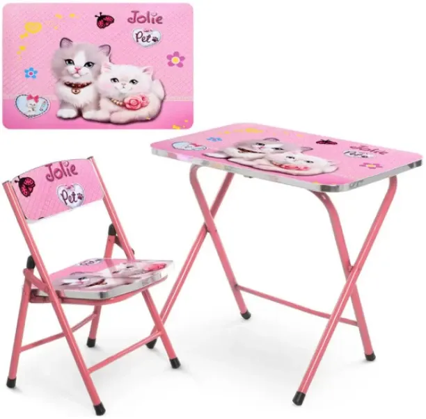 R AND E Childrens Animated Desk and Chair Set Engineered Wood Study Table
