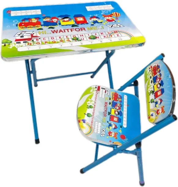 R AND E Childrens Animated Desk and Chair Set Engineered Wood Study Table
