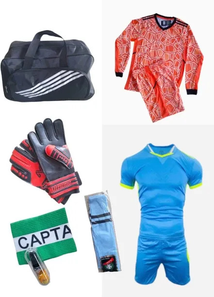 tradesia sports PRU Sky Blue Neon Yellow Football Kit