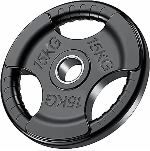 Musketeers Olympic Rubber Tri-Grip Plate - 15kg Dumbbell Kit
