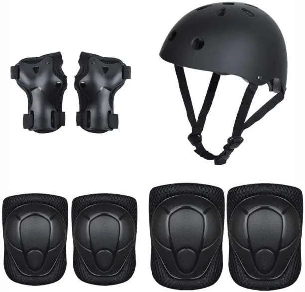 HOME GYM Child Skateboard Balance Wheel Protector Pads & Helmet 7 Piece Set Skating Kit