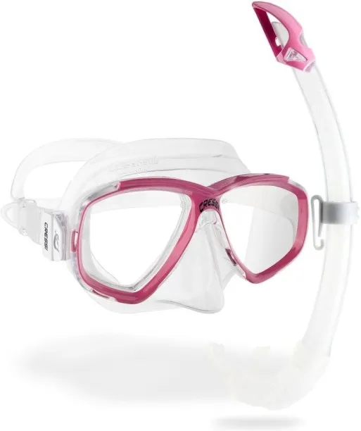 Perla + Mexico Snorkel Combo Clear/Pink Swimming Kit