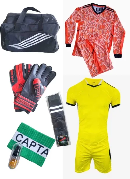 Tradesia Sports Soccer with Kitbag, Socks, Captains arm Band, Goalkeeper Gloves and Whistle Footbal…