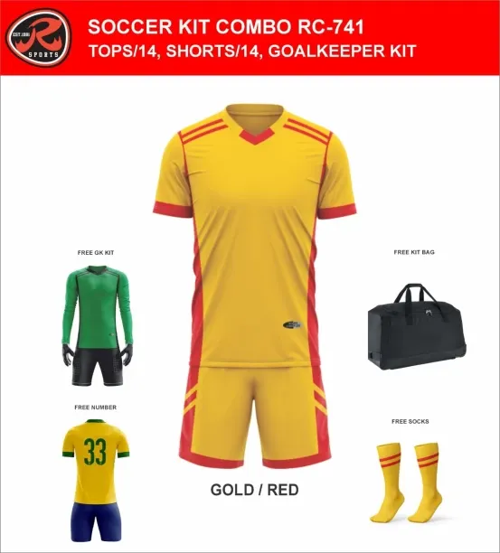 Ronex Soccer Kit-Full Team Combo Rc-741 (Adult) Football Kit