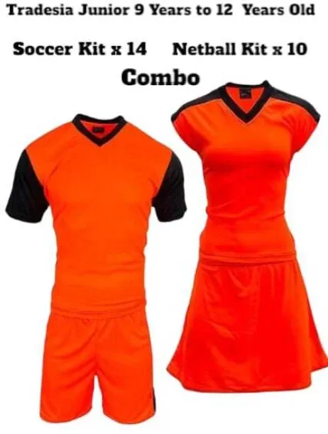 Tradesia Sports Soccer x 14 Kits and Netball x 10 Kits for Junior 9 /12 years old Football & Fitnes…