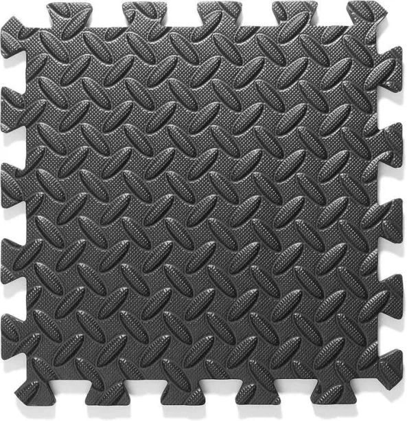 Fine Living Pro EVA Foam 60*60cm Interlocking Tiles -4pc - Black Fitness Accessory Kit