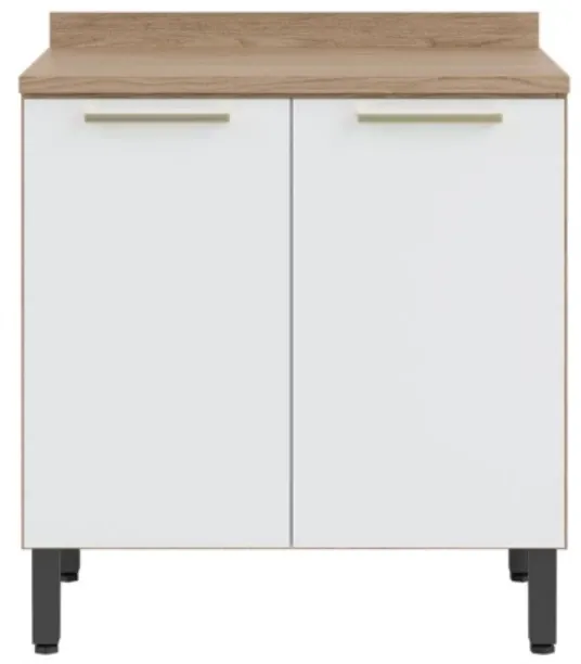 Click Furniture Kitchen 80cm Floor Unit White-Oak Engineered Wood Kitchen Cabinet