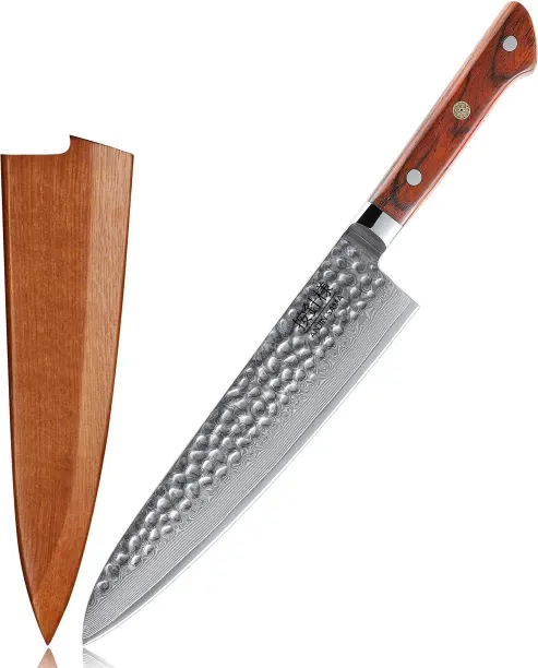 Koch Knives 1 Piece Carbon Steel Chefs Anjin-Sama Premium 67-Layer Damascus Chef's Knife - Gyuto