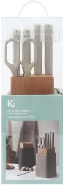Kitchen Inspire 6 Piece Stainless Steel Utility Knife Block Set