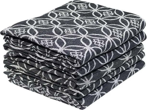 bunty Black Cotton Kitchen Linen Set