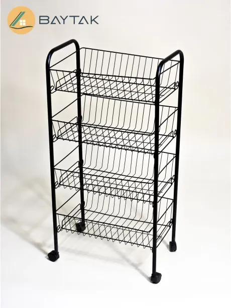 Kitchen Rack 4 Tier Premium Stainless Steel Multifunction Storage Rack Trolley Steel Fruits/Vegetab…