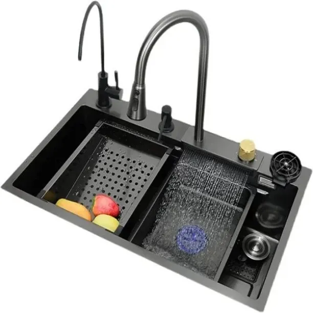GL JG20375638 75cm Kitchen Sink – Premium 304 Stainless Steel Single Bowl with Drainboard & Tap Hol…