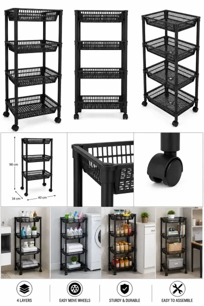 STORAGE RACK 4LAYER AB-384 storage rack Plastic Fruits/Vegetables Kitchen Rack