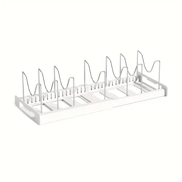 top sale trader Adjustable Pot Lids and Pans Organizer Rack for Kitchen Storage Plastic Dish Drying…