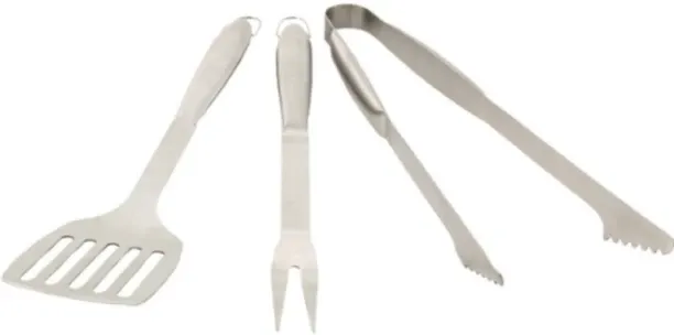 Charms Stainless Steel 3 Piece BBQ Tool Set: Fork, Spatula and Tongs Stainless Steel Spatula, Tong,…