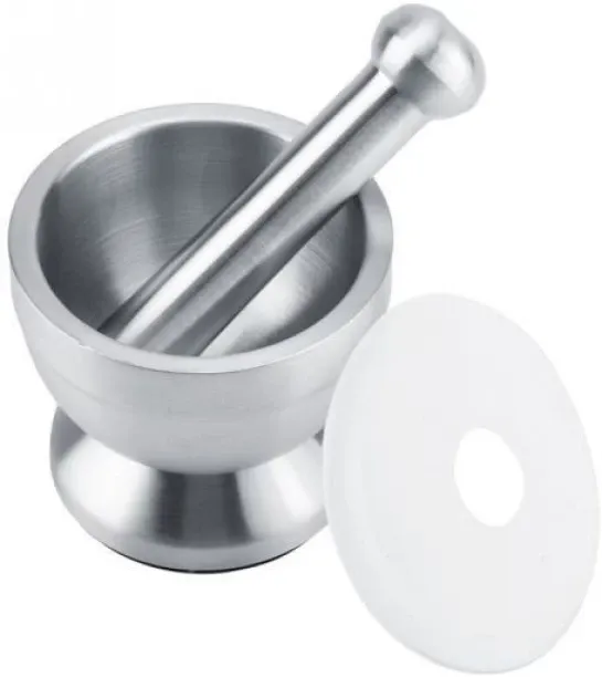 Wobuciko Stainless Steel Mortar and Pestle Steel Crusher Kitchen Tool Set
